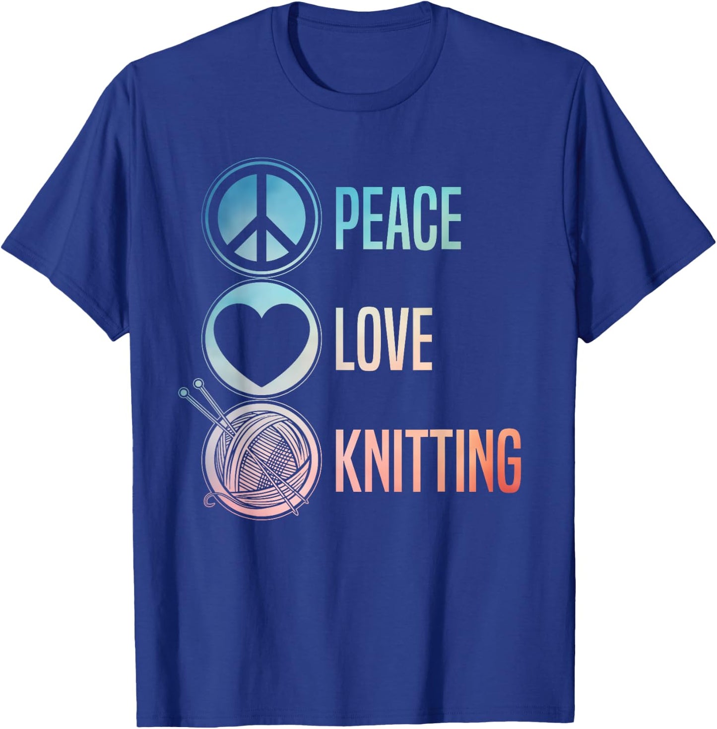 Funny Knitting Art Men Knit Yarn Lover Knitter T-Shirt - T-Shirt | Royal