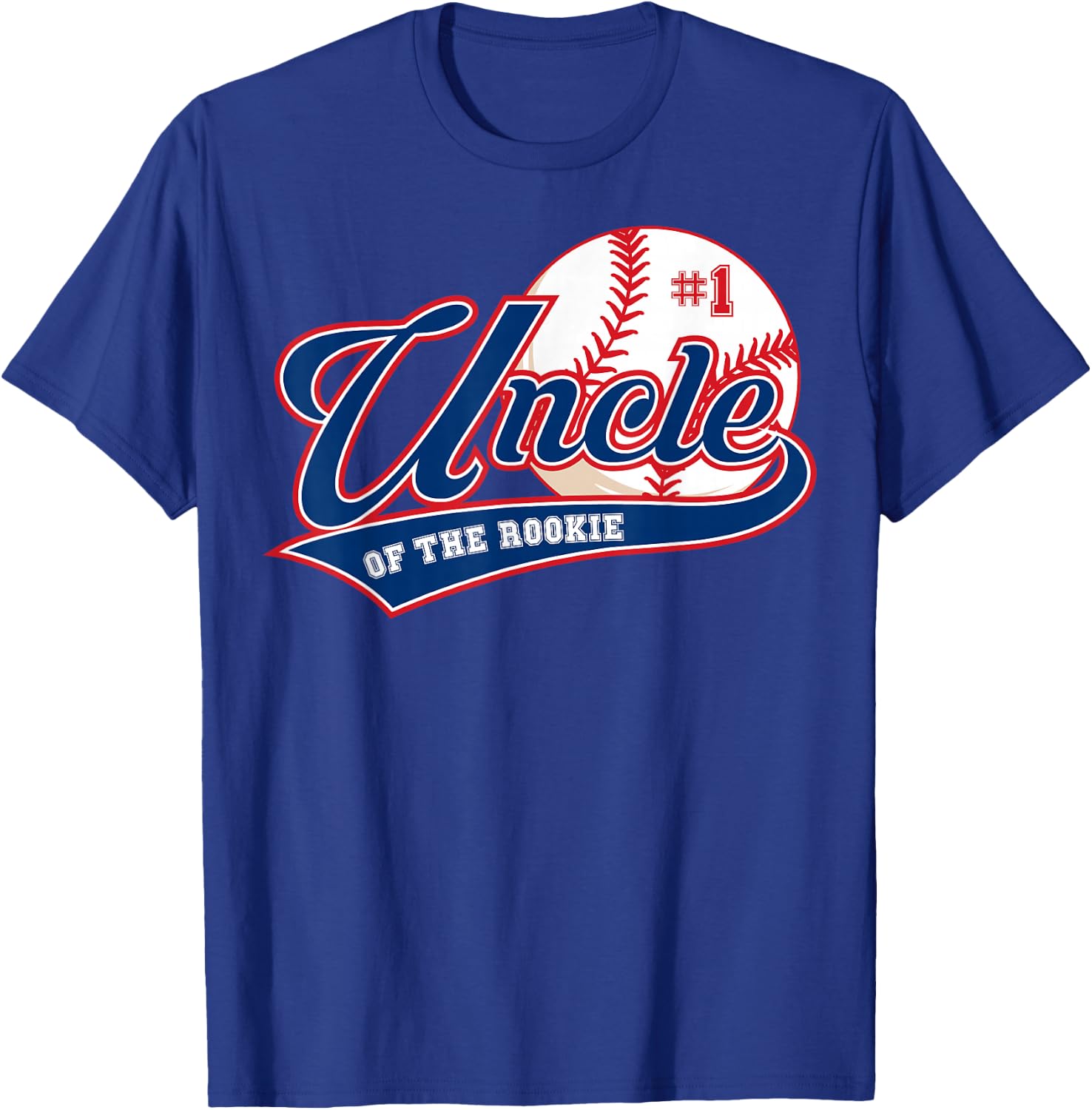 Uncle Rookie of Year 1st Birthday Baseball Theme Matching T-Shirt - T-Shirt | Royal