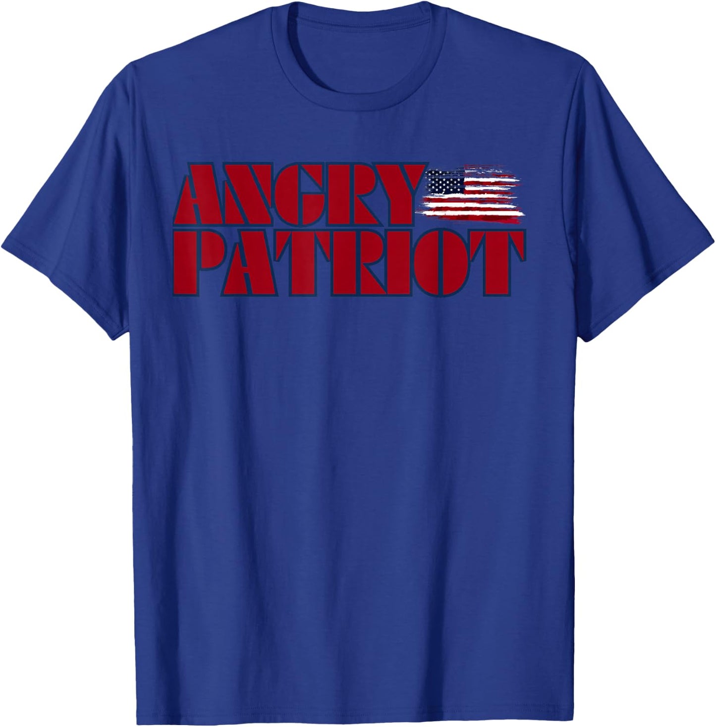 Angry Patriot American Patriot American Flag US Patriot T-Shirt - T-Shirt | Royal
