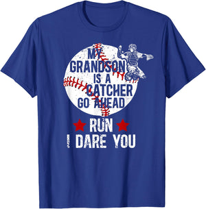 My Grandson Is A Catcher Baseball Catcher Grandma T-Shirt - T-Shirt | Royal