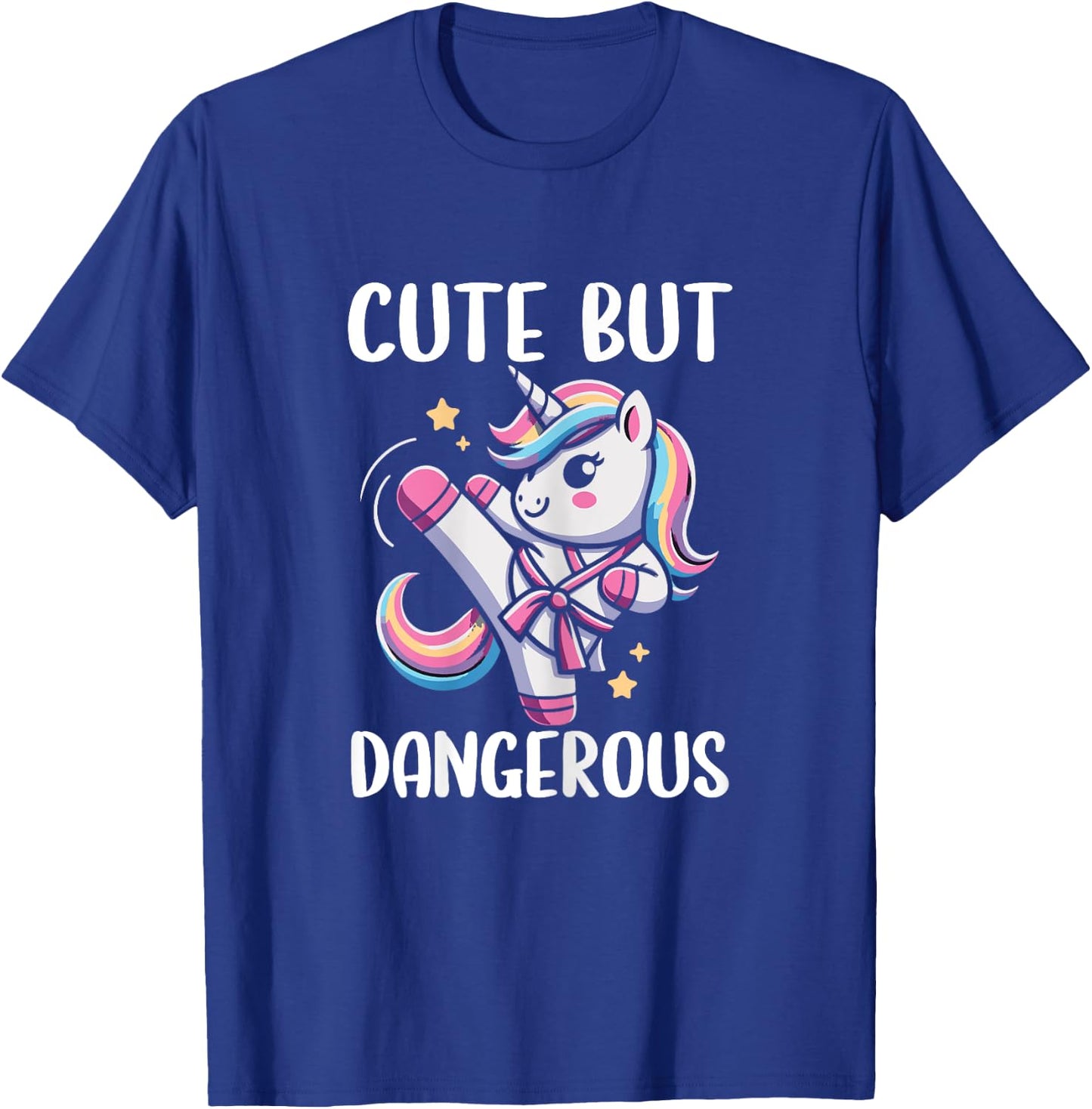 Cute But Dangerous Unicorn Karate Girl Taekwondo T-Shirt - T-Shirt | Royal