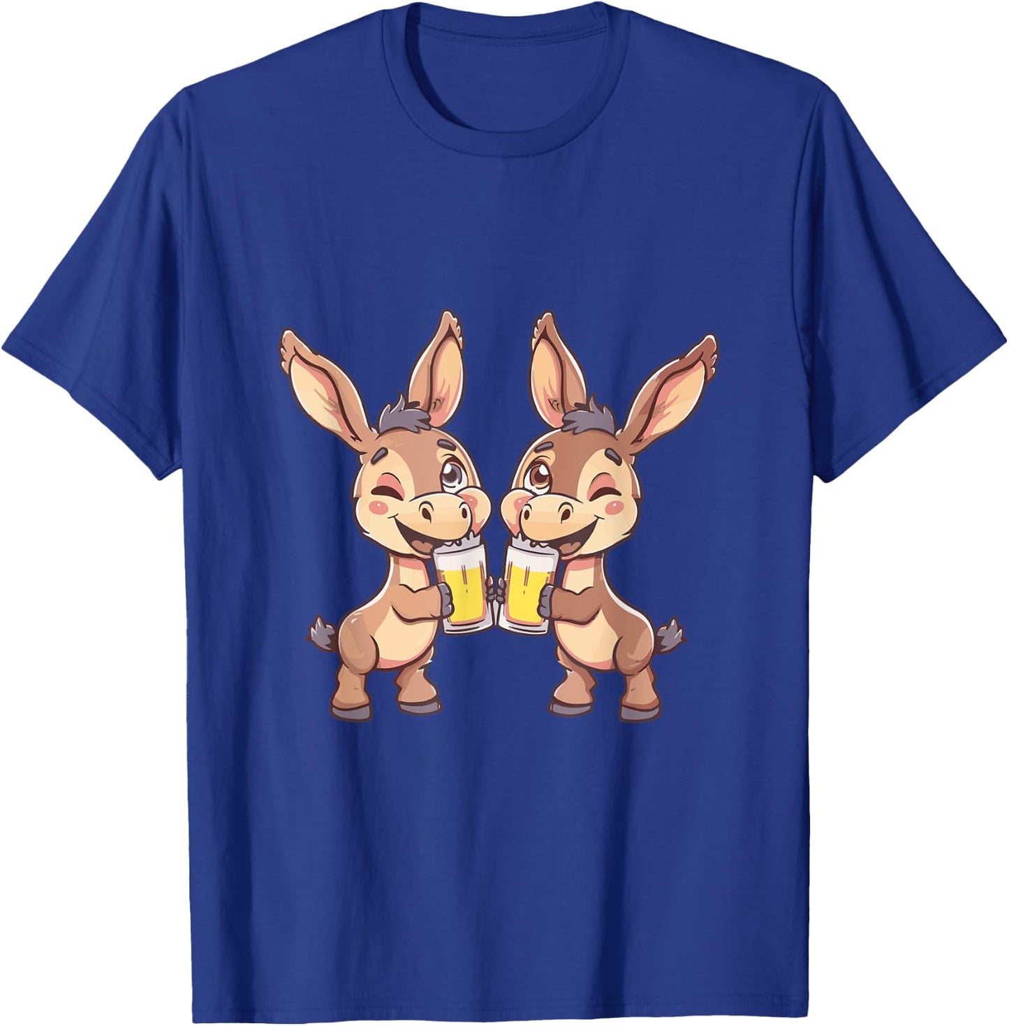 Funny Donkeys With Beer | Birthday Party T-Shirt - T-Shirt | Royal