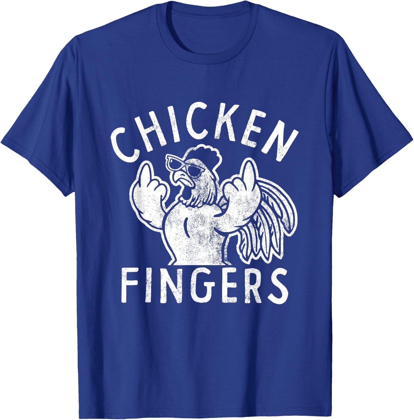Chicken Fingers, Middle Fingers, Funny Chicken T-Shirt - T-Shirt | Royal