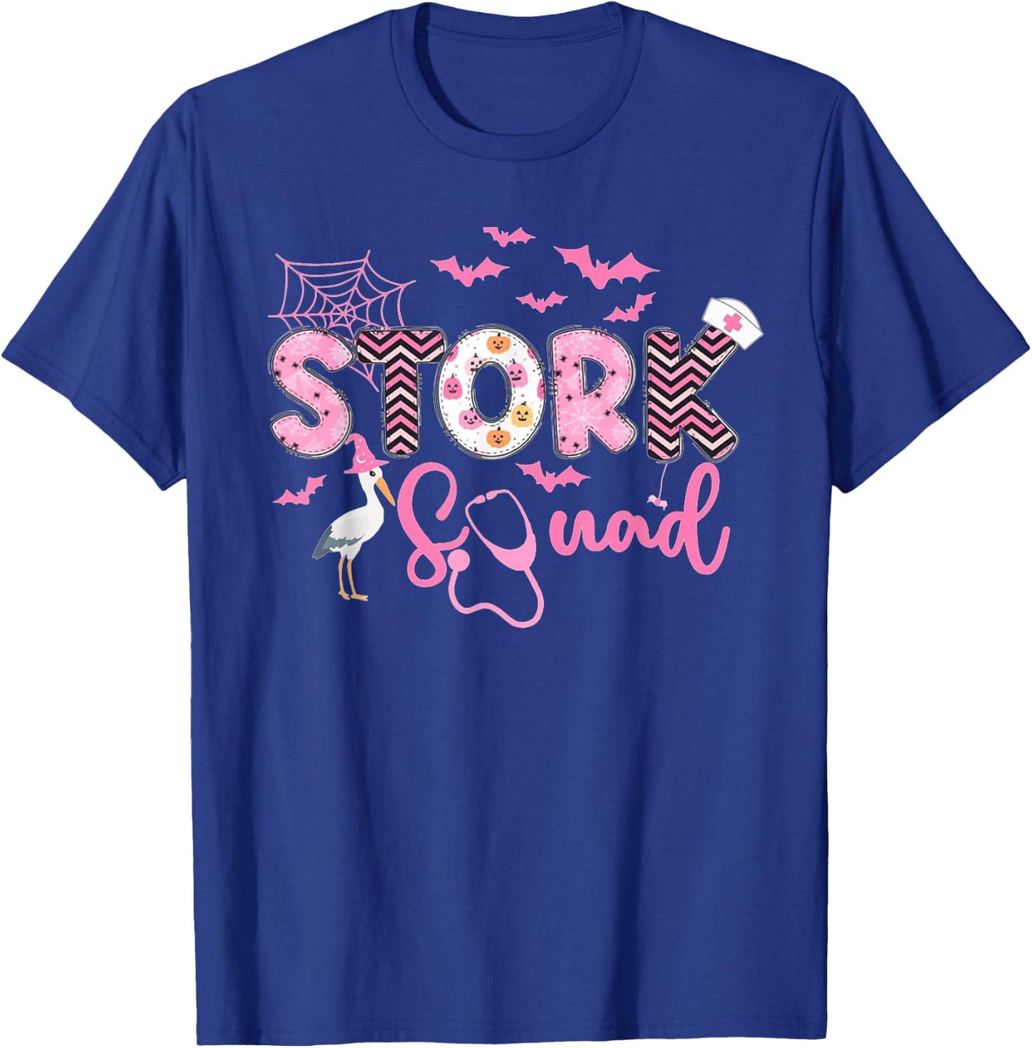 Women Stork Squad Halloween Labor and Delivery Nurse T-Shirt - T-Shirt | Royal