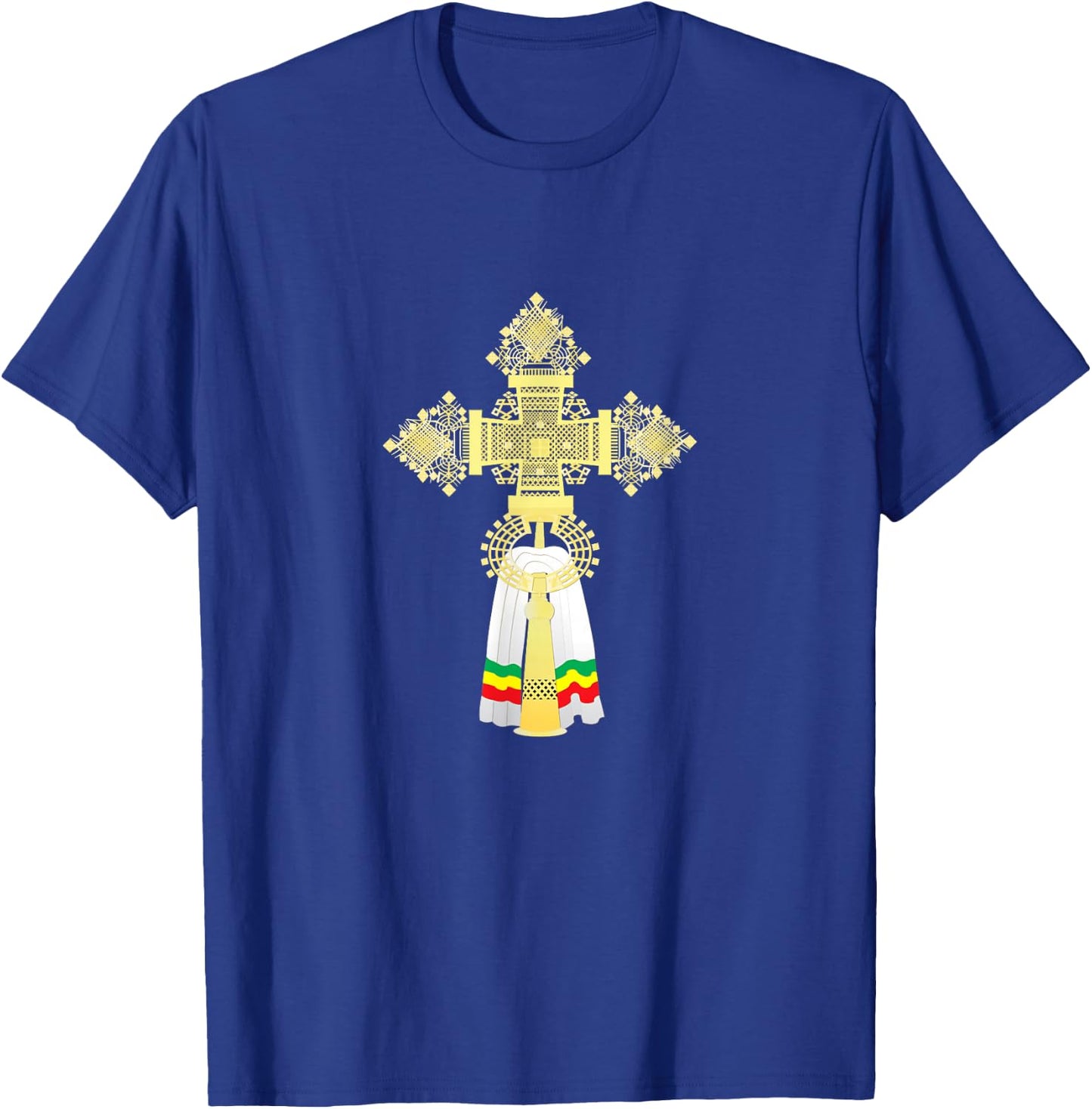 Delight Decor App Ethiopian Orthodox Cross - Black, , Small, Short Sleeve, Modern Classic, Cross Pattern, Decor Theme, -Adult, Classic Lifestyle T-Shirt - T-Shirt | Royal