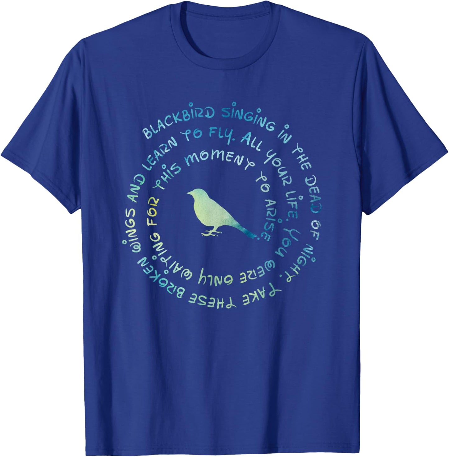 Blackbirds Singing In The Dead Of Night Vintage Funny Birds T-Shirt - T-Shirt | Royal