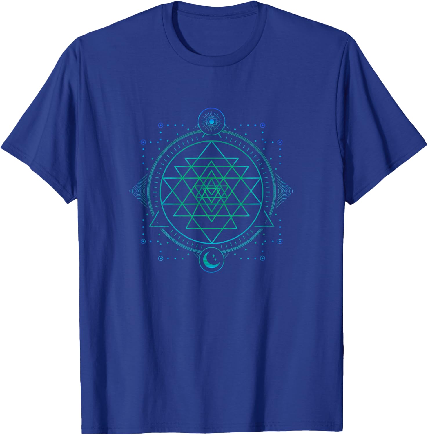Sun and Moon Chakra Geometry Sri Yantra T-Shirt - T-Shirt | Royal
