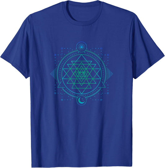 Sun and Moon Chakra Geometry Sri Yantra T-Shirt - T-Shirt | Royal