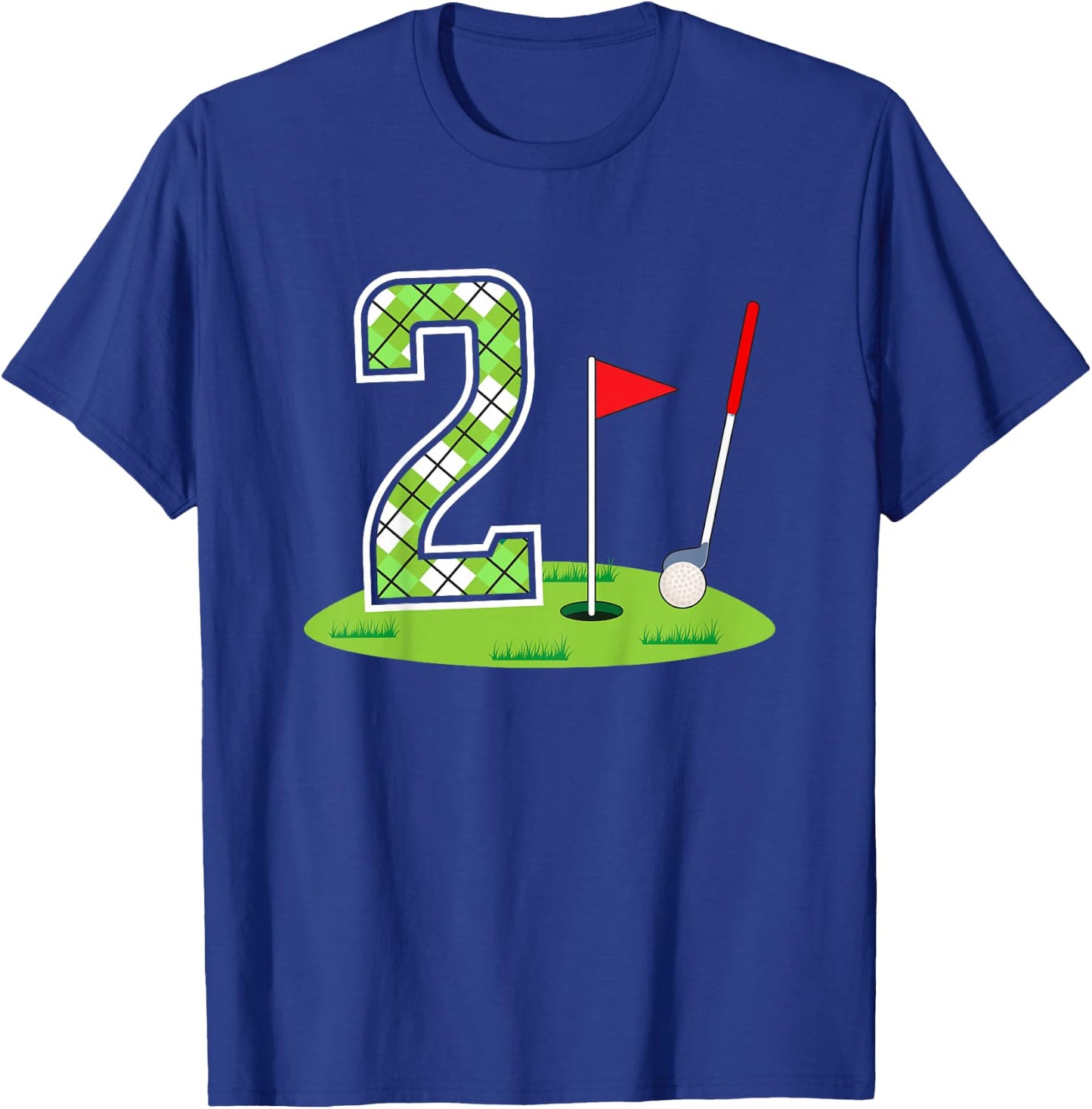Kids 2nd Birthday Party Golf Boy Two Year Old Golf Player T-Shirt - T-Shirt | Royal