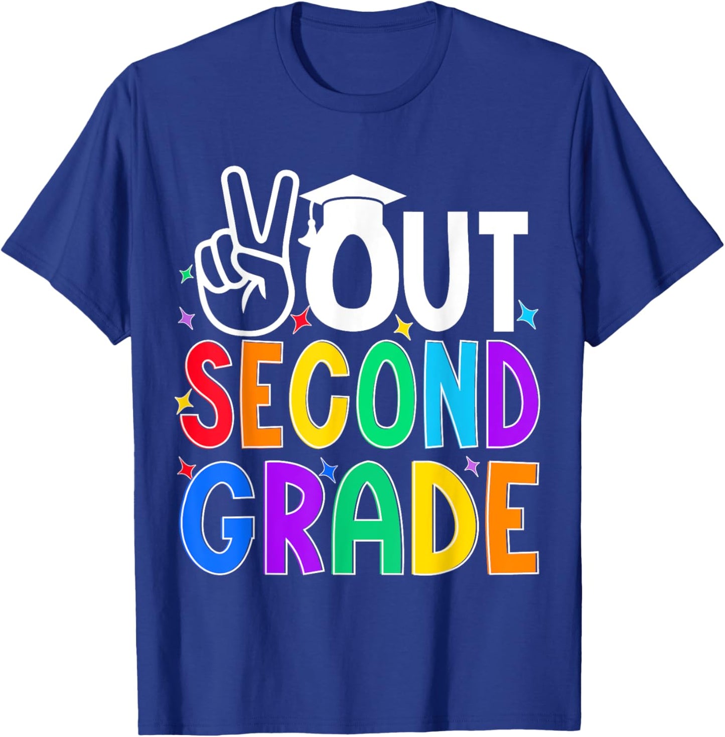 Peace Out Second Grade Last Day of Second Grade Kids T-Shirt - T-Shirt | Royal