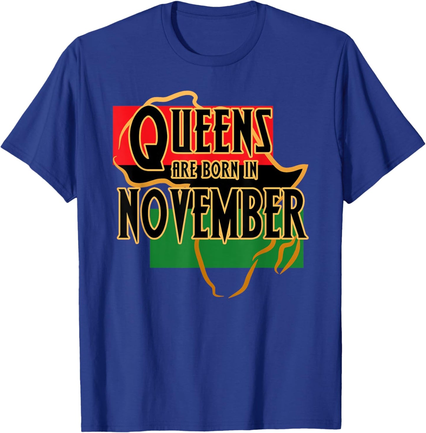 November Birthday Shirt Afro American Black Women Girls T-Shirt - T-Shirt | Royal