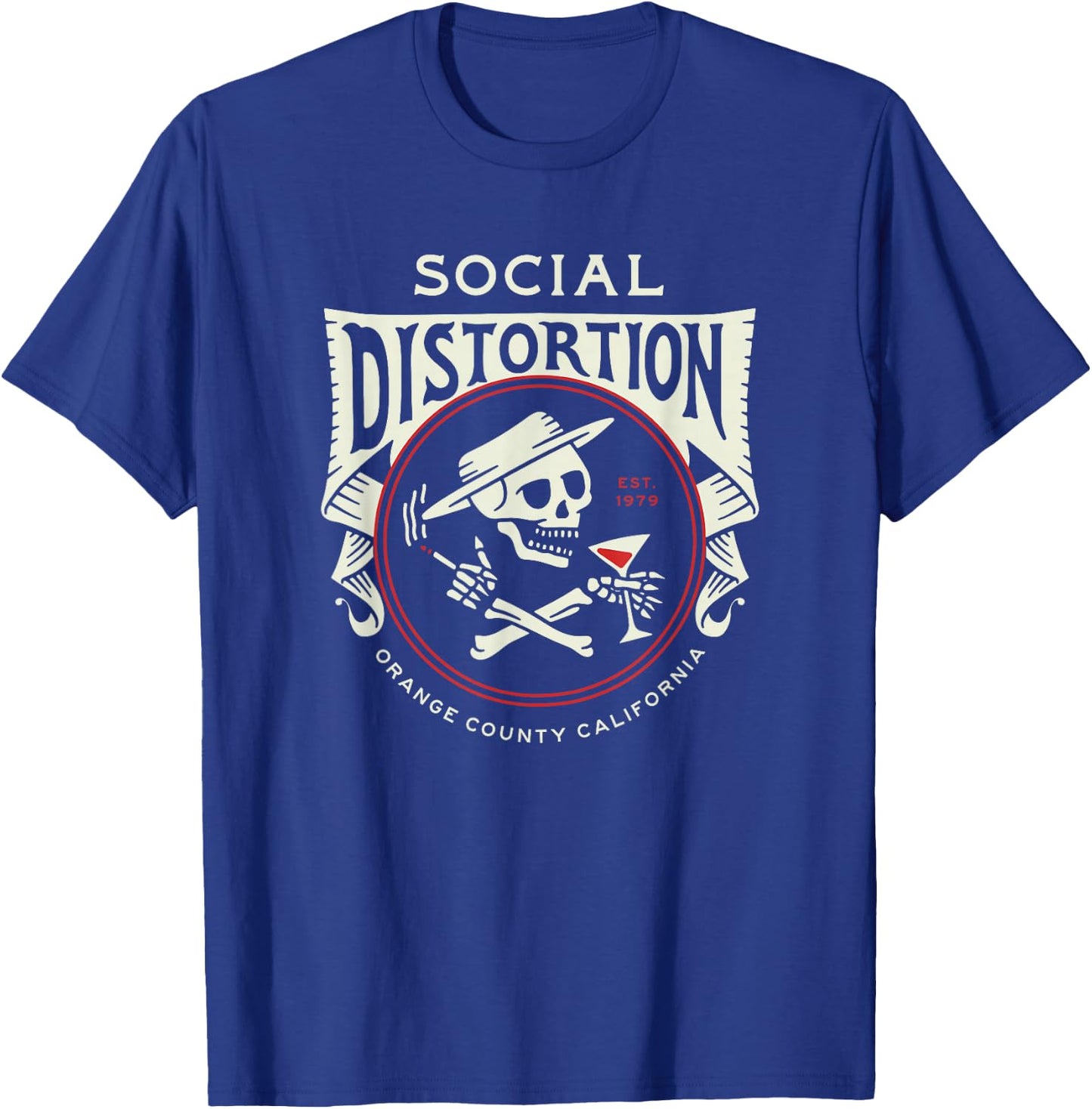 Official Social Distortion Skelly Circle T-Shirt - T-Shirt | Royal