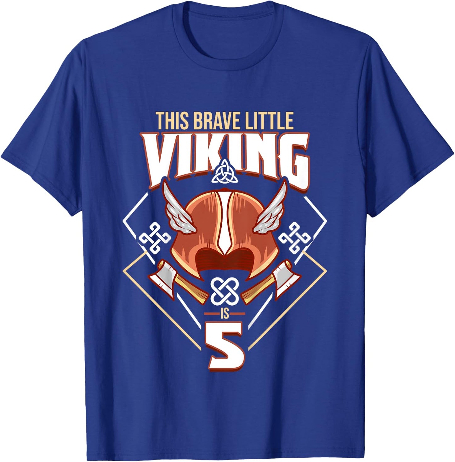 Kids This Brave Little Viking Is 5 - Cool Viking 5th Birthday T-Shirt - T-Shirt | Royal