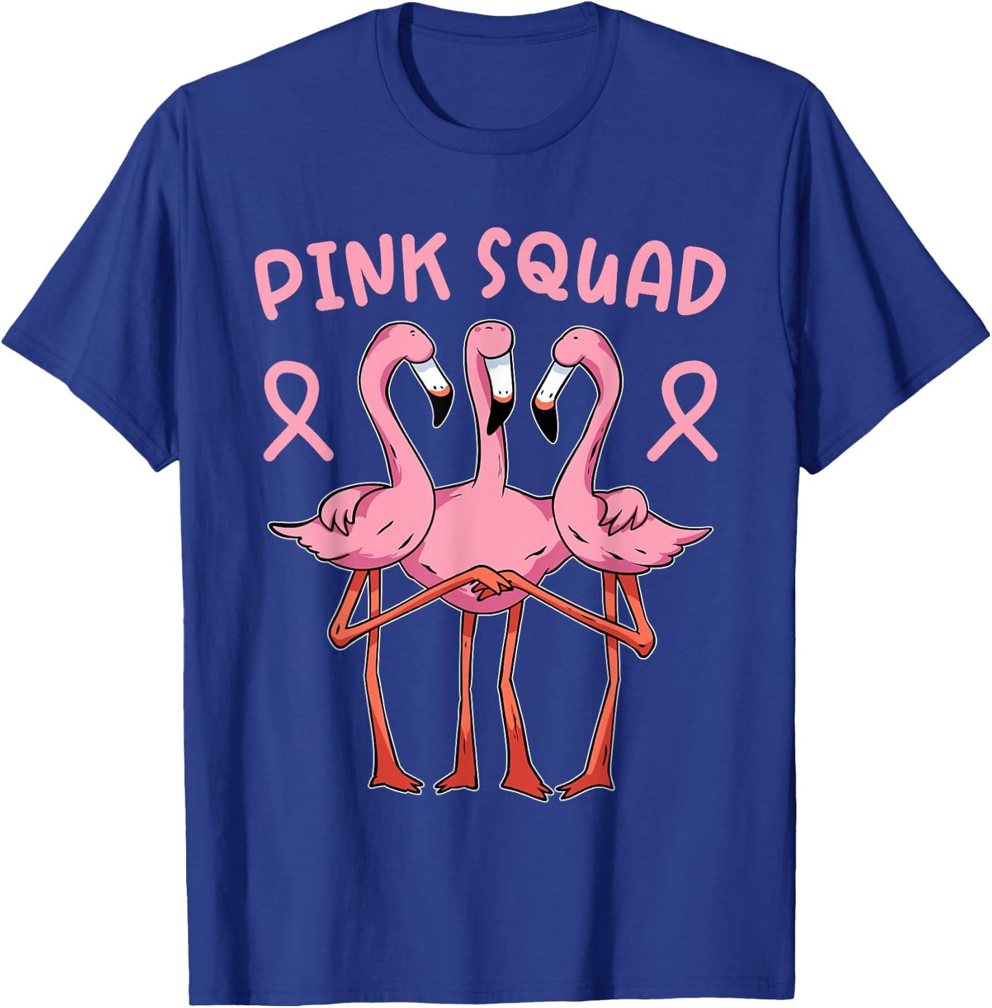 Flamingo Breast Cancer Family Matching Pink Support Squad T-Shirt - T-Shirt | Royal
