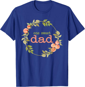 Dad First Birthday One Sweet Peach Bday Family Matching T-Shirt - T-Shirt | Royal
