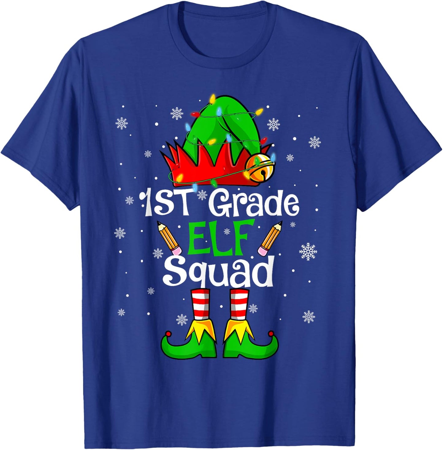 Christmas 1st Grade Elf Squad First Grade Teacher Student T-Shirt - T-Shirt | Royal