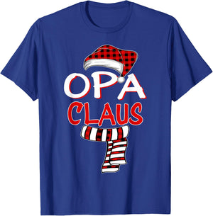 GrandPa Christmas Santa Claus Red plaid Shirt, Opa Claus T-Shirt - T-Shirt | Royal