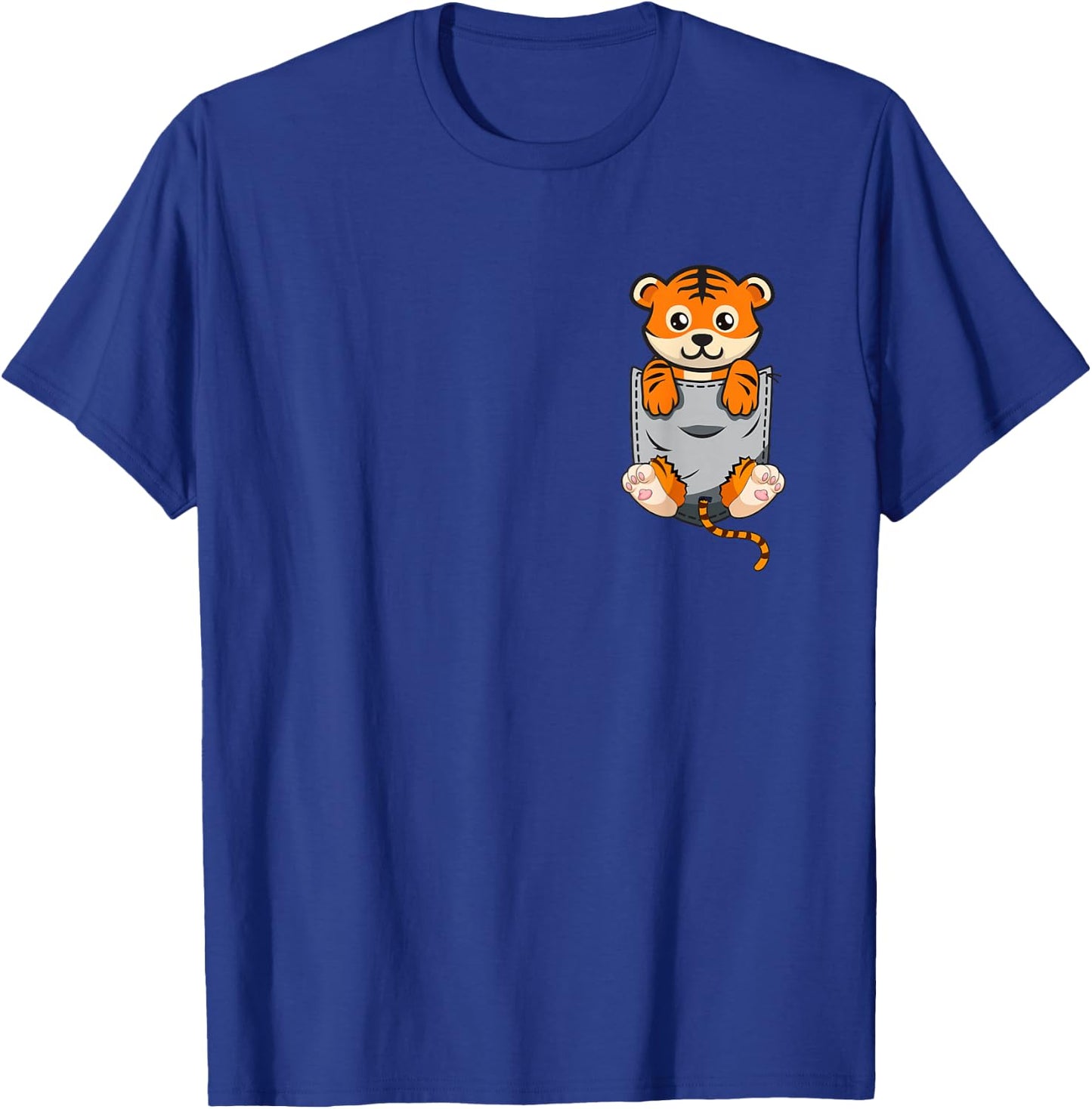 Cute Pocket Tiger Funny Animal Lover Adorable Tiger Cub T-Shirt - T-Shirt | Royal