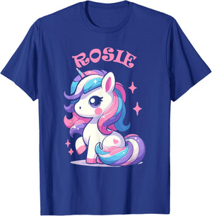 Rosie Cute Unicorn Design for Girls Name Rosie T-Shirt - T-Shirt | Royal