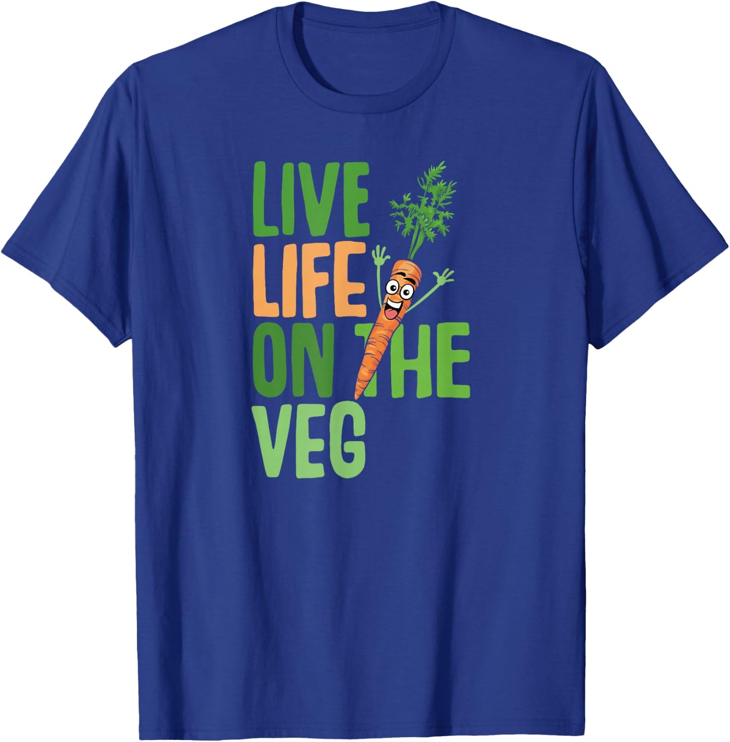 Funny vegetarian, live on the veg, carrot graphic fun vegan T-Shirt - T-Shirt | Royal