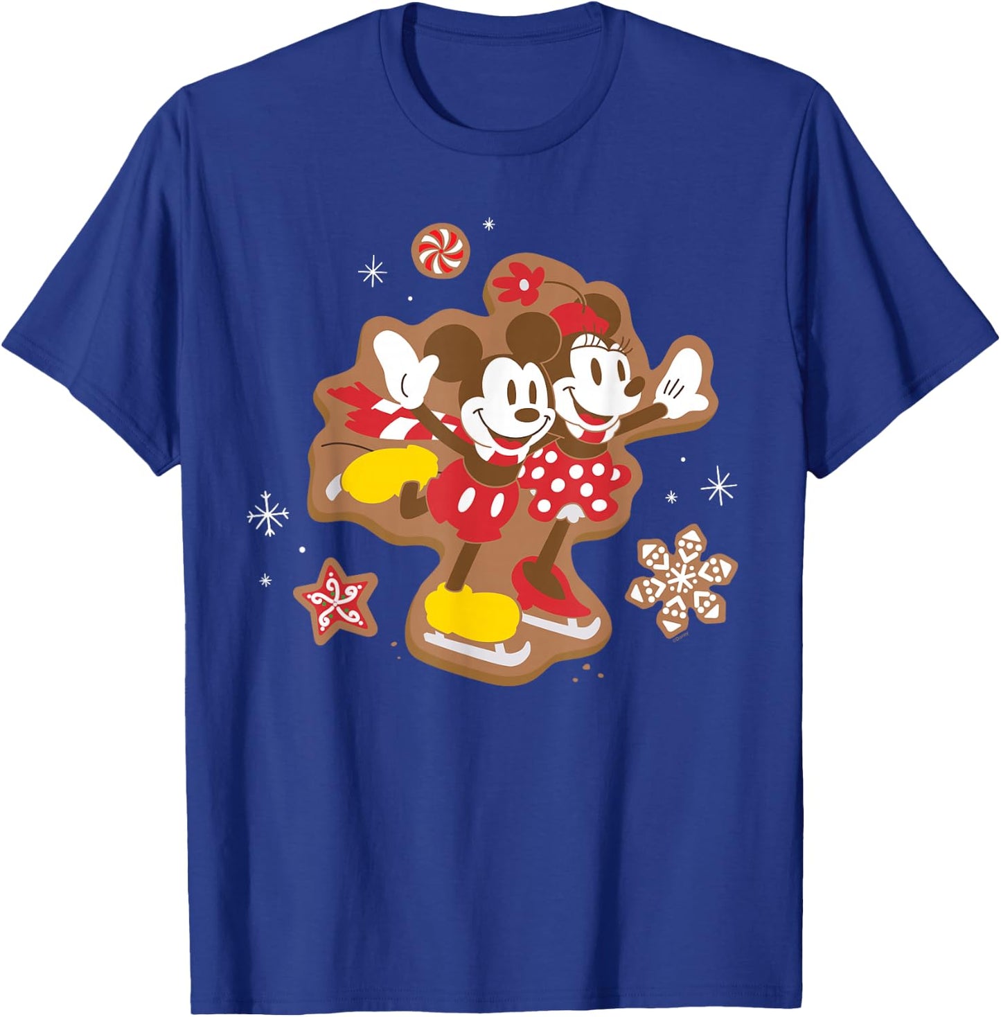 Disney Mickey & Minnie Ice Skating Gingerbread Holiday T-Shirt - T-Shirt | Royal