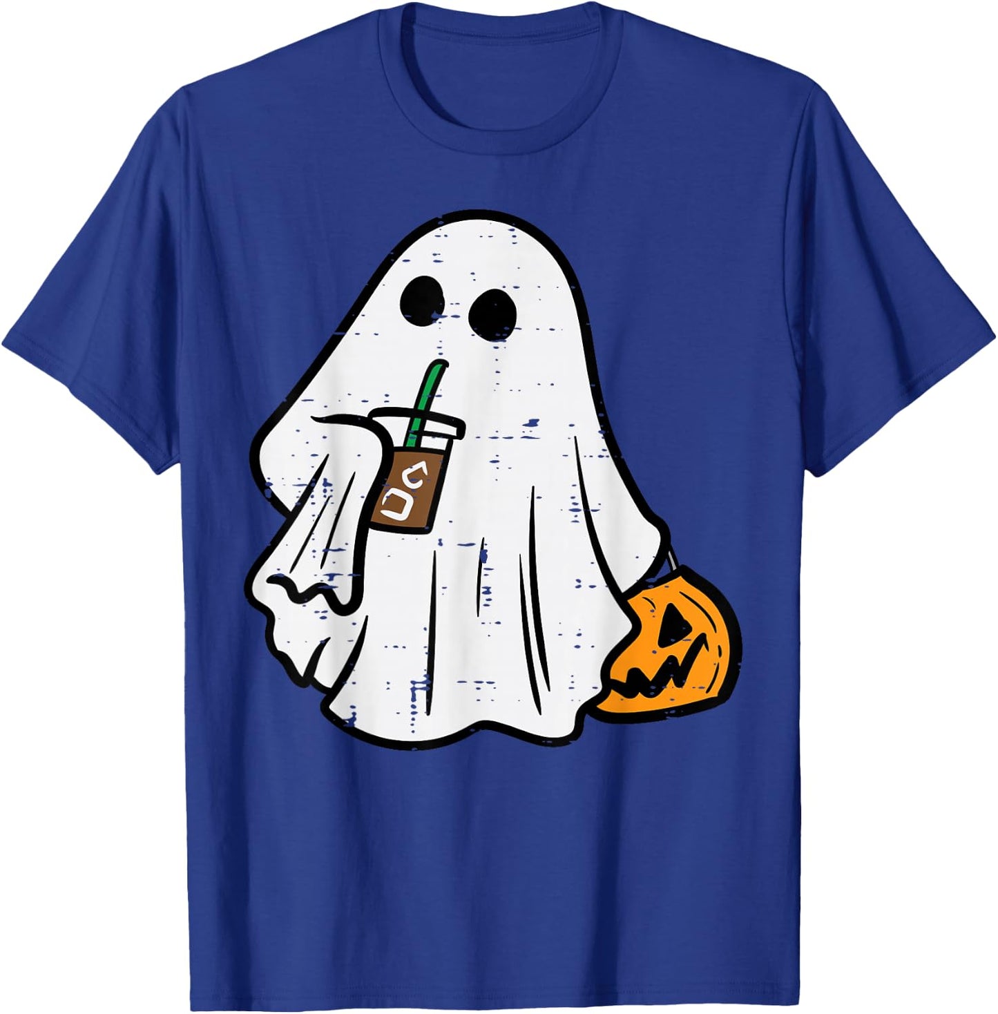 Halloween Ghost Ice Coffee Funny Costume Men Women Kid Youth T-Shirt - T-Shirt | Royal