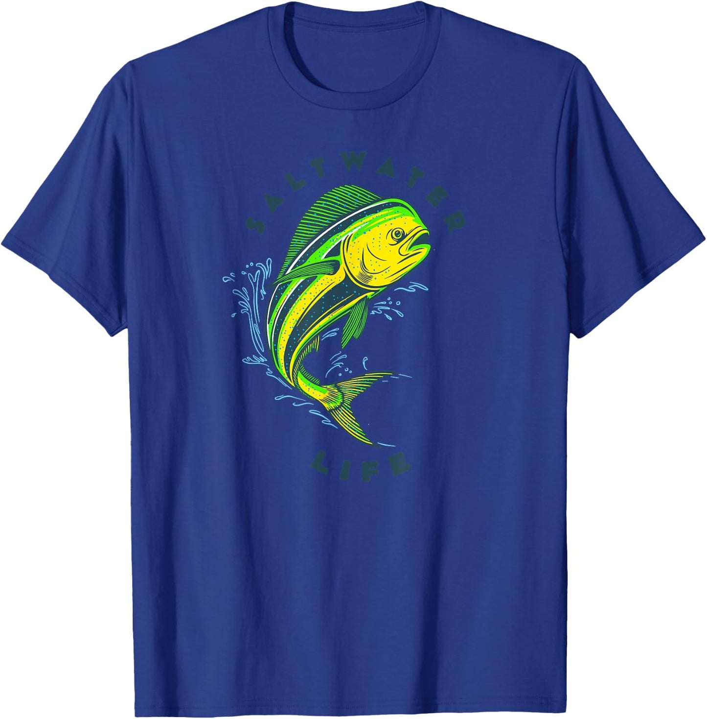 Saltwater Life Saltwater Mahi Mahi Jumping Fishing T-Shirt - T-Shirt | Royal
