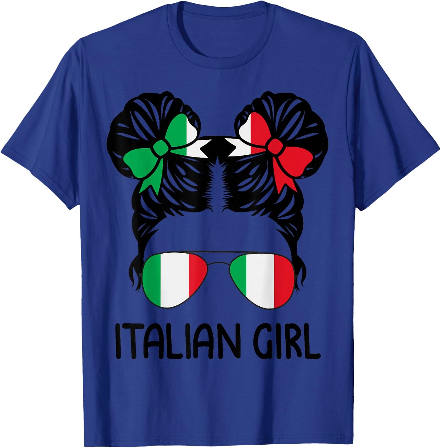 Italian Girl Messy Hair Italy Pride Patriotic Kids T-Shirt - T-Shirt | Royal