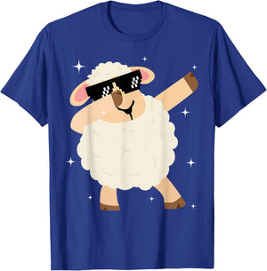 Men Women Kids Funny Sheep Dabbing Animals Wildlife Parties T-Shirt - T-Shirt | Royal