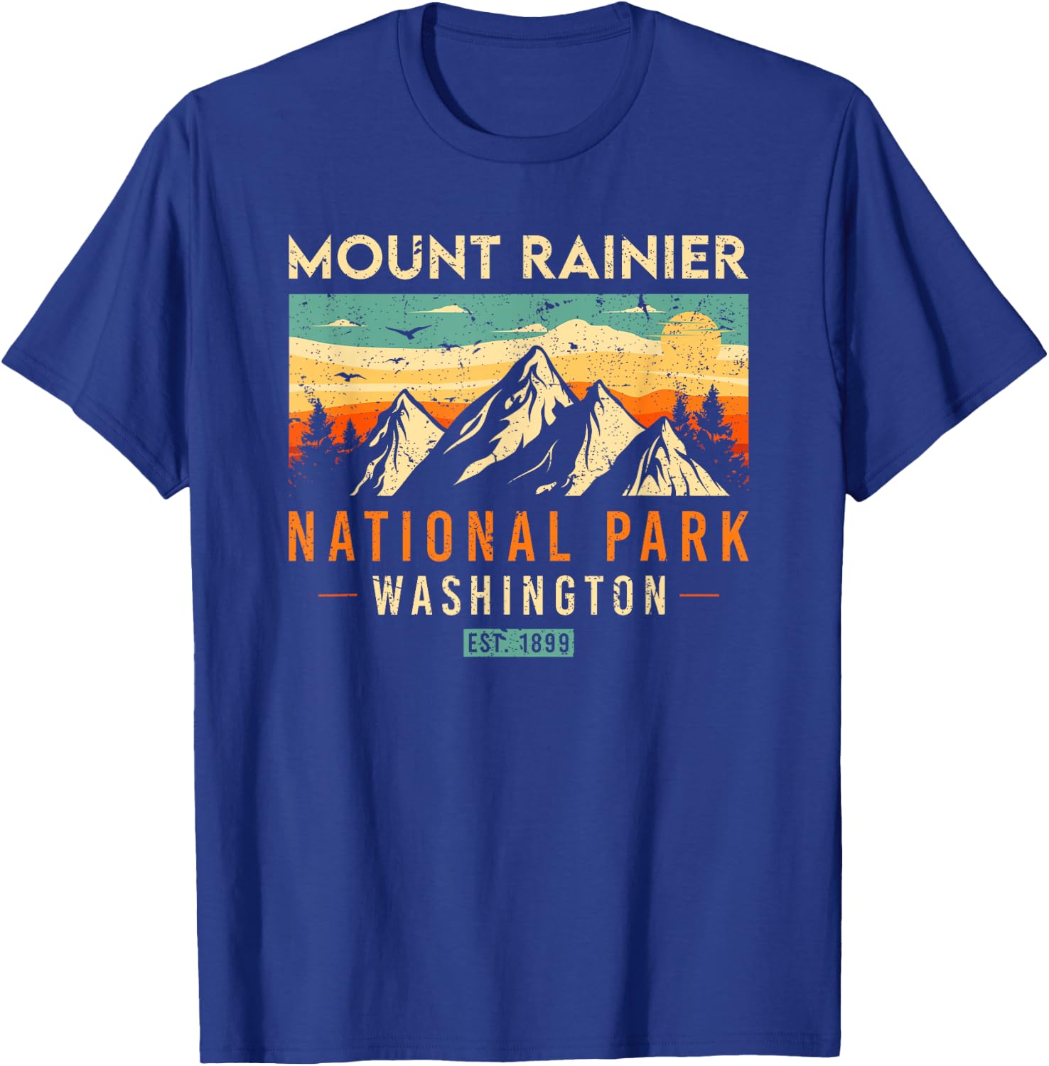 Mount Rainier Est 1899 Washington Retro National Park T-Shirt - T-Shirt | Royal