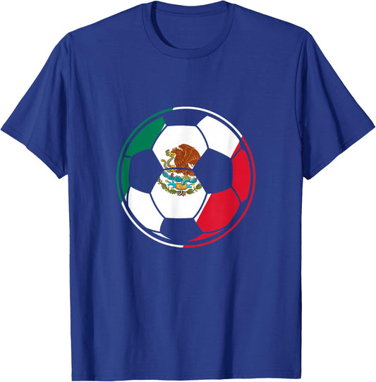 Football Mexico Flag T-Shirt - T-Shirt | Royal