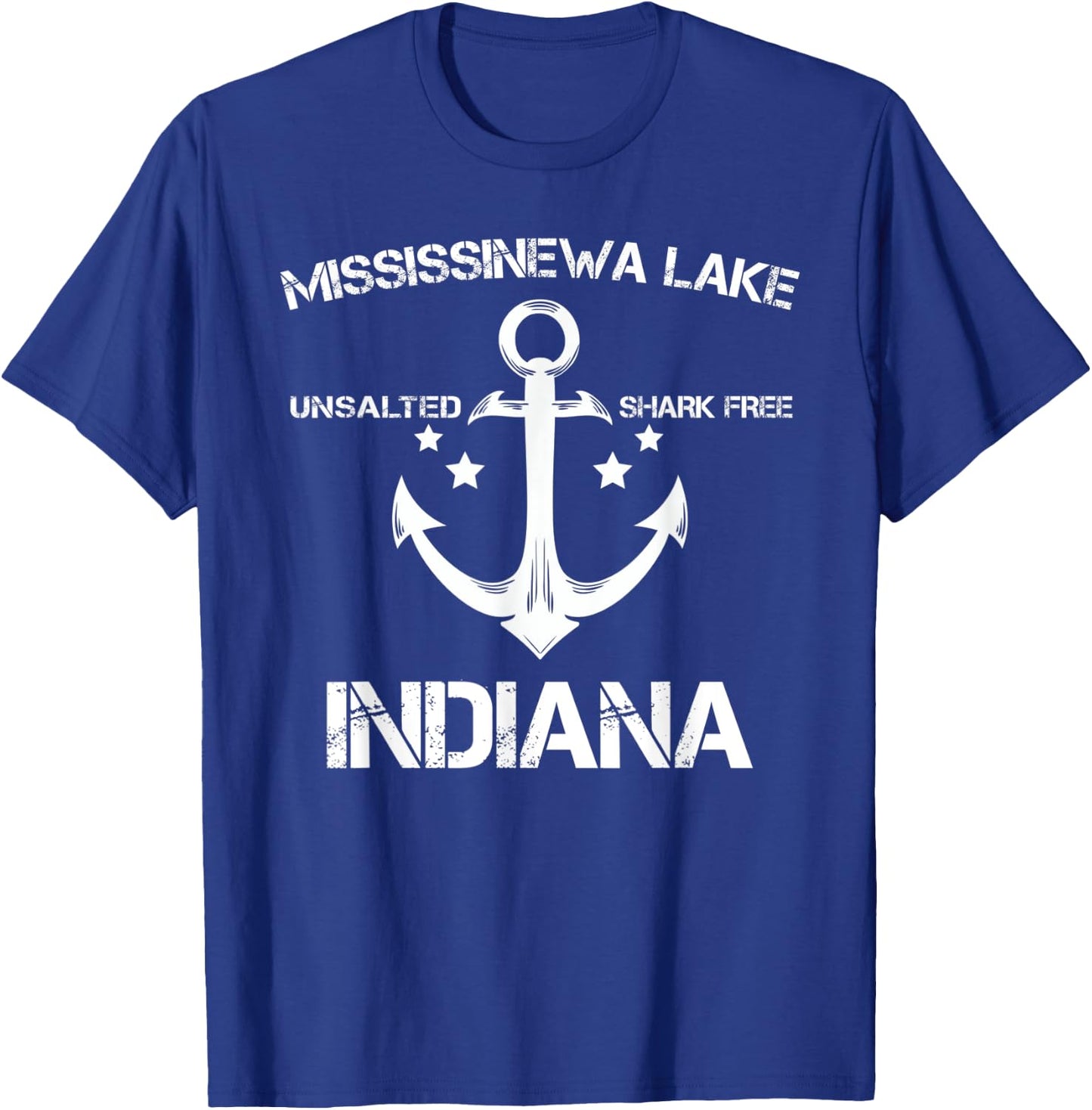 MISSISSINEWA LAKE INDIANA Funny Fishing Camping Summer Gift Women Kids T-Shirt - T-Shirt | Royal
