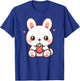 Cute Bunny Rabbit Eating Strawberry Tween Girls Graphic T-Shirt - T-Shirt | Royal