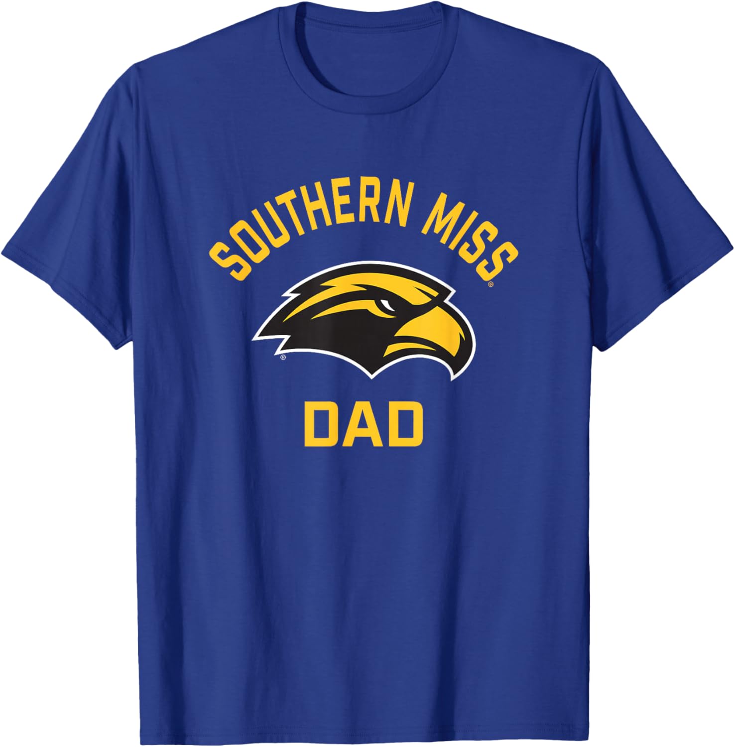 University of Southern Mississippi Golden Eagles Arched Dad T-Shirt - T-Shirt | Royal