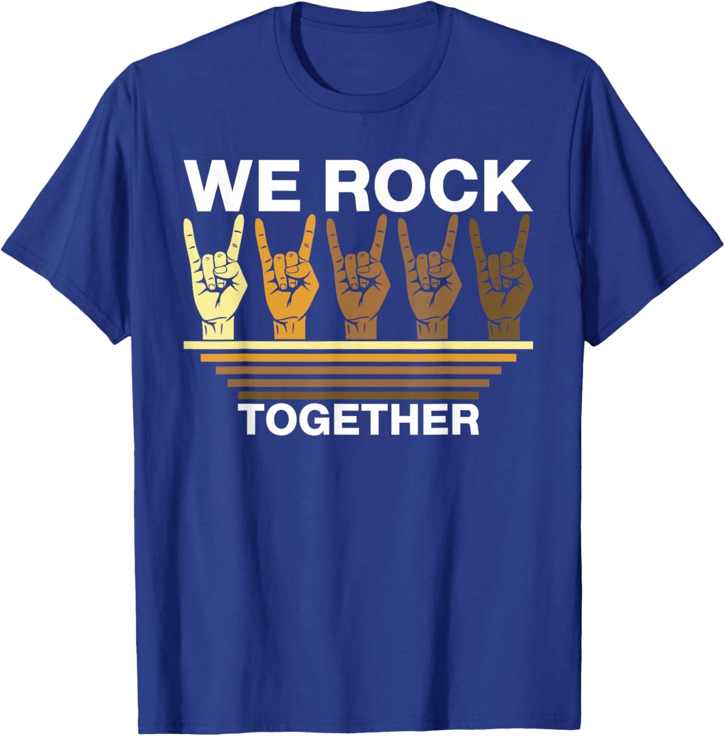 We Rock Together Vintage Rock Distressed Rock Music T-Shirt - T-Shirt | Royal