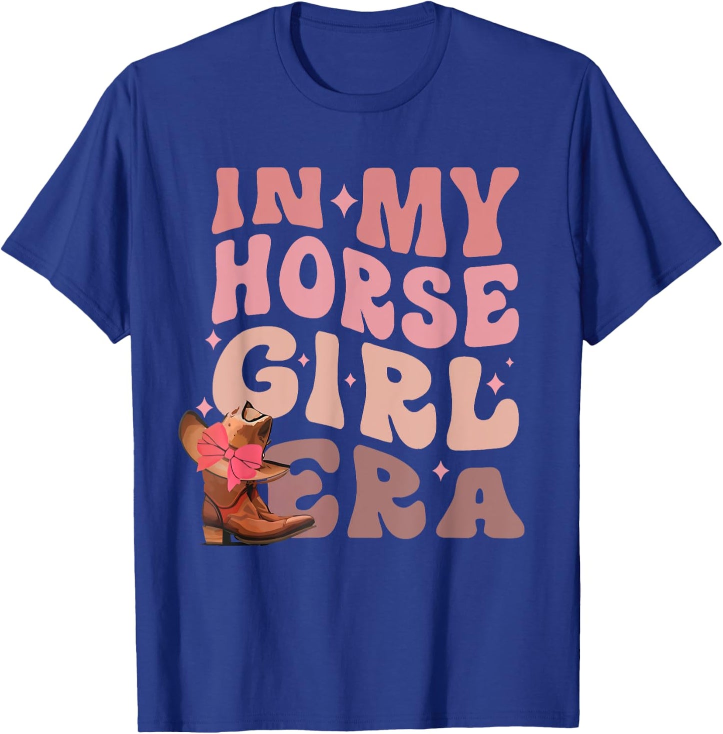 In My Horse Girl Era Cowgirl Western Rodeo Groovy T-Shirt - T-Shirt | Royal