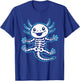 Funny Axolotl Skeleton X-Ray Boys Girls T-Shirt - T-Shirt | Royal