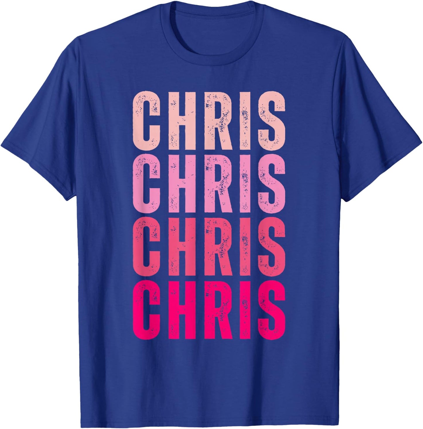 I Love Chris First Name Chris Vintage T-Shirt - T-Shirt | Royal