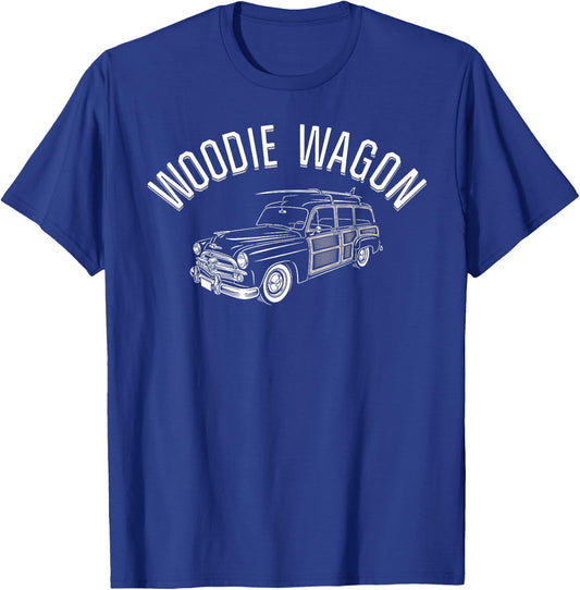 Vintage Woodie Wagon - Retro Auto Woody Surf Car Classic T-Shirt - T-Shirt | Royal