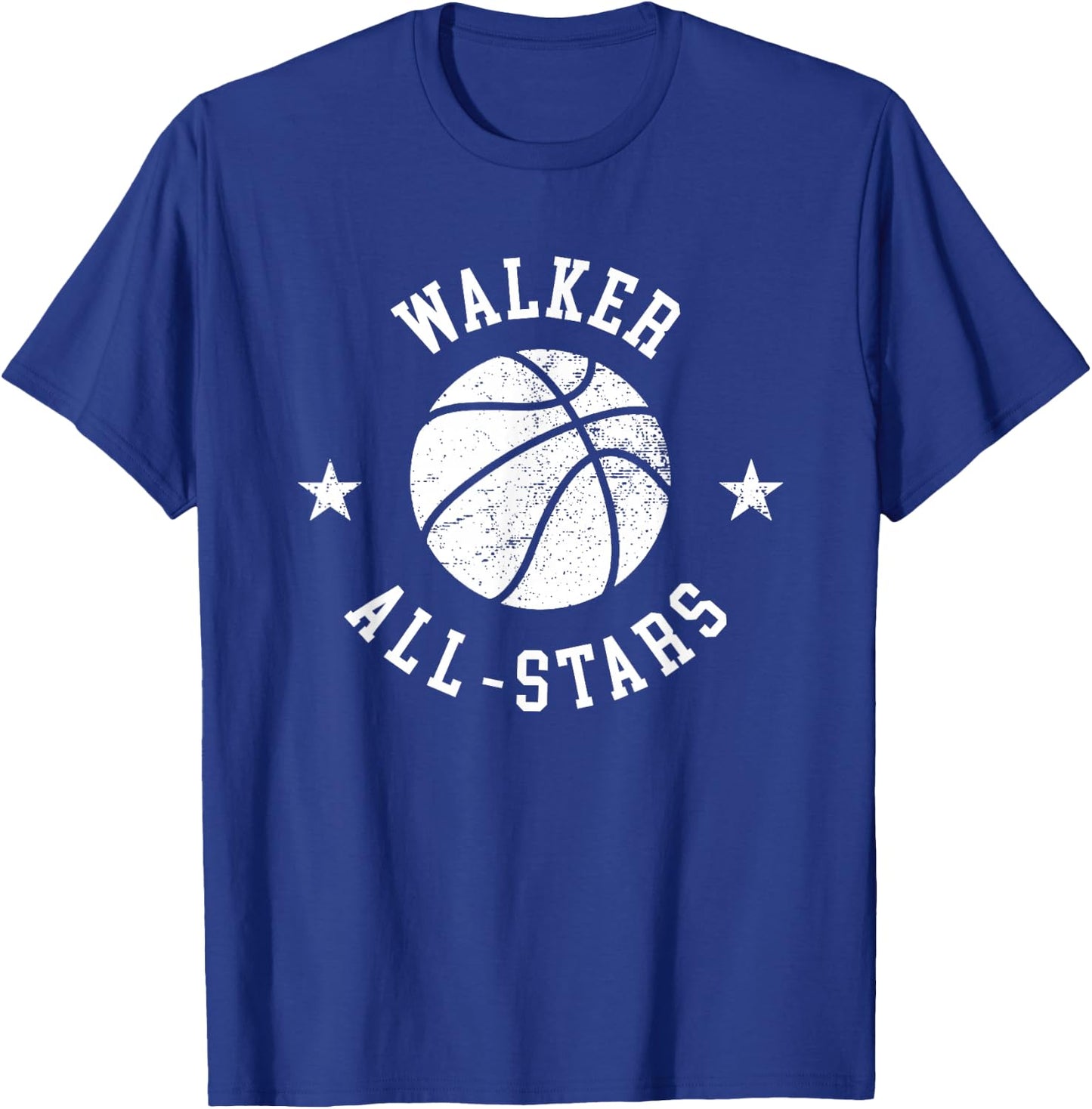Walker Vintage All-Stars Retro 80s Basketball T-Shirt - T-Shirt | Royal