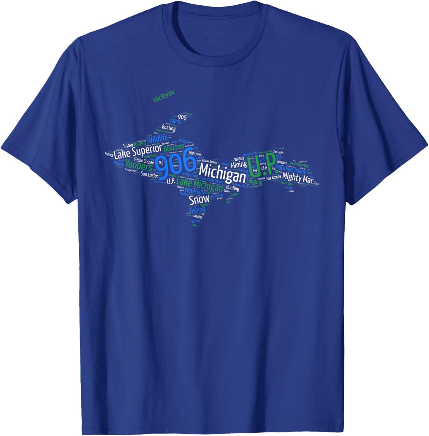 906, Lake Superior, Upper Peninsula of Michigan T-Shirt - T-Shirt | Royal