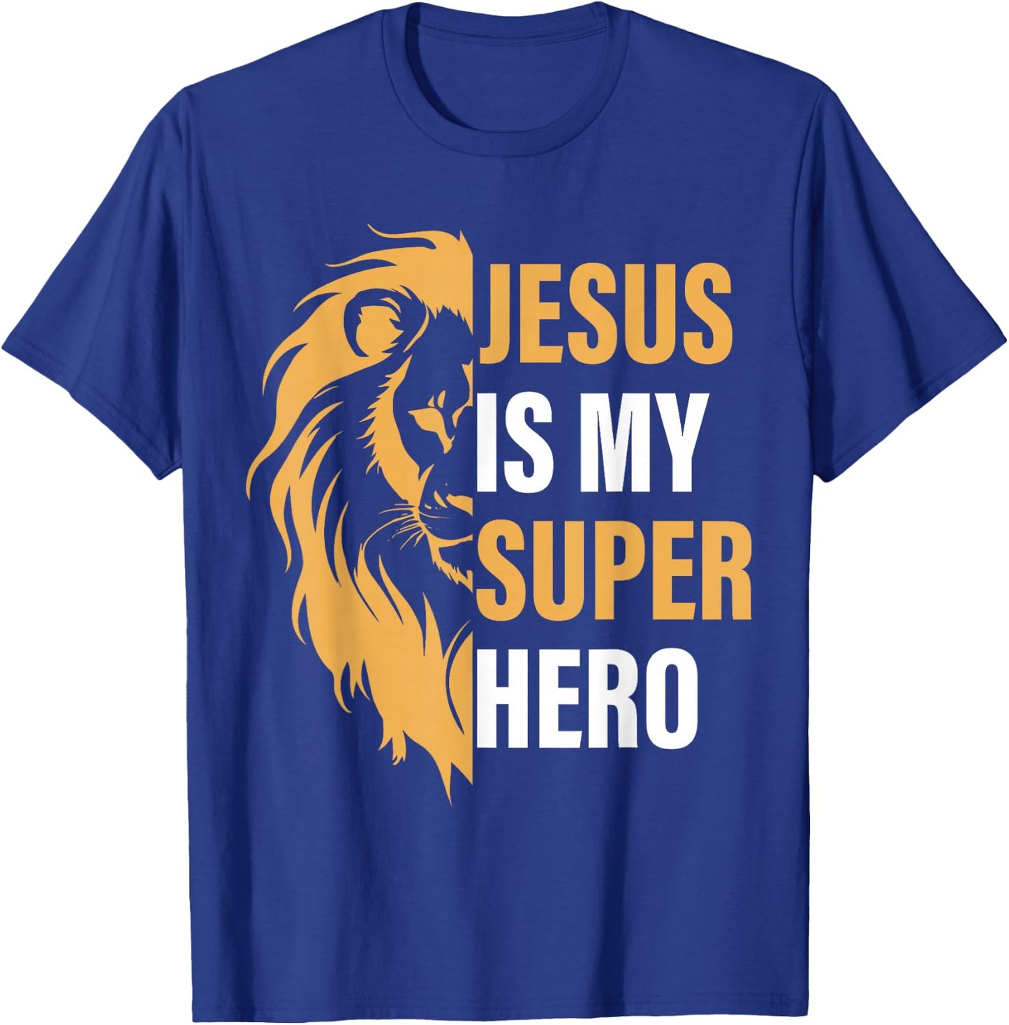 Jesus Is My Superhero Christian Religious T-Shirt - T-Shirt | Royal