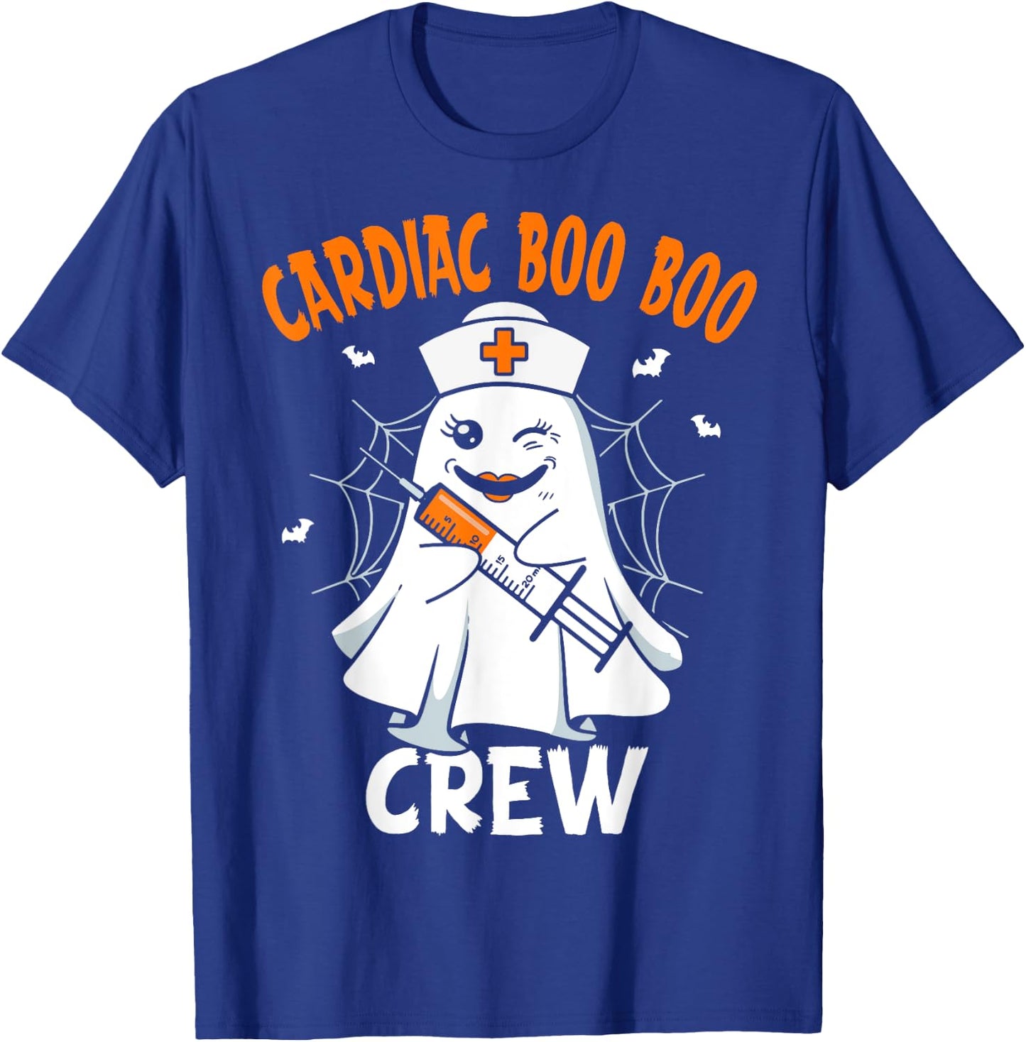 Cardiac Nurse Boo Crew Groovy Retro Nurse Halloween T-Shirt - T-Shirt | Royal