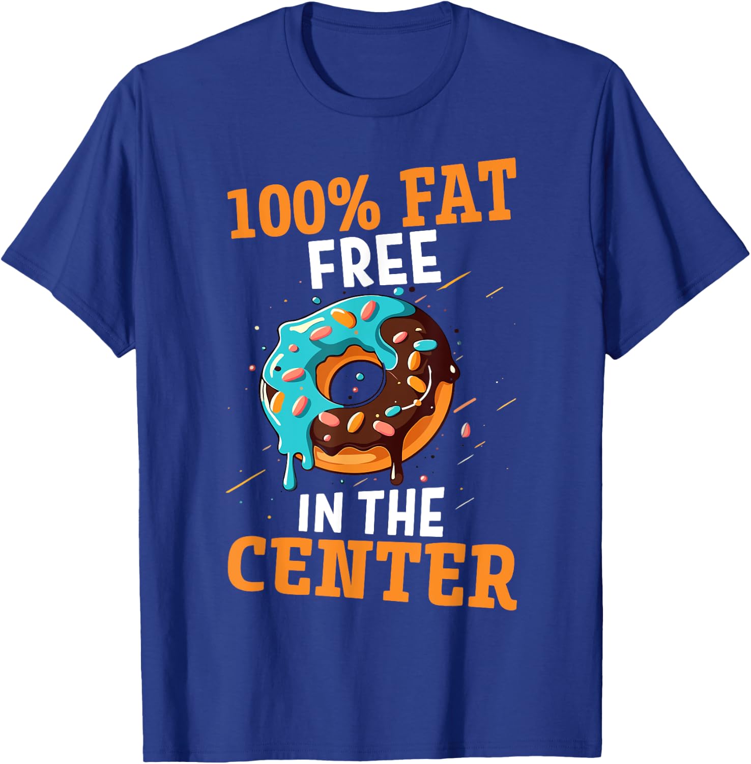 100% Fat Free In The Center T-Shirt - T-Shirt | Royal