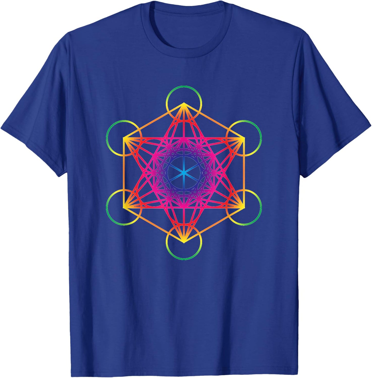 Tree Seed Flower Of Life Sacred Geometry Rainbow Mandala T-Shirt - T-Shirt | Royal