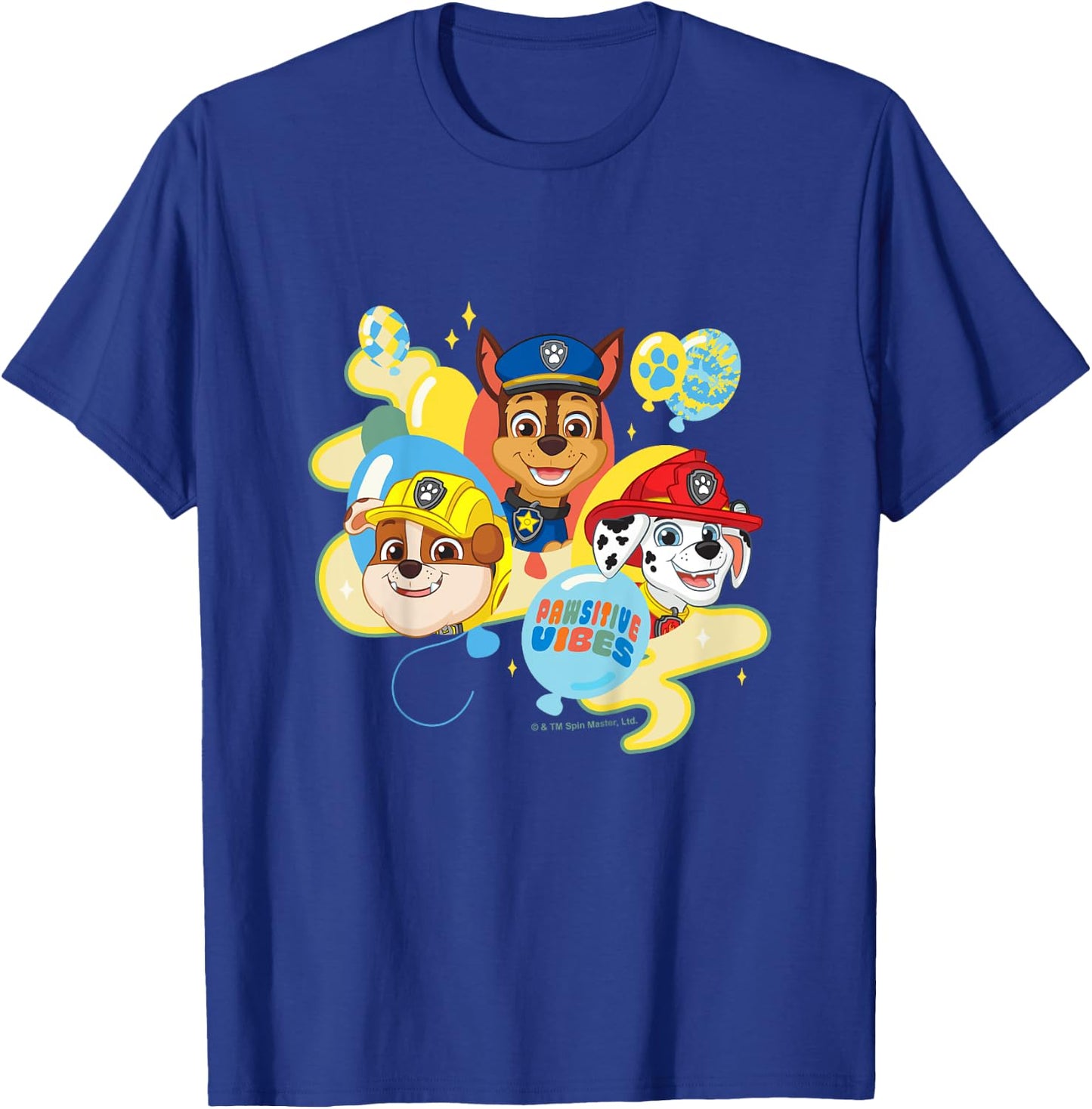 PAW Patrol Pawsitive Vibes Cute Puppy Heads & Balloons T-Shirt - T-Shirt | Royal