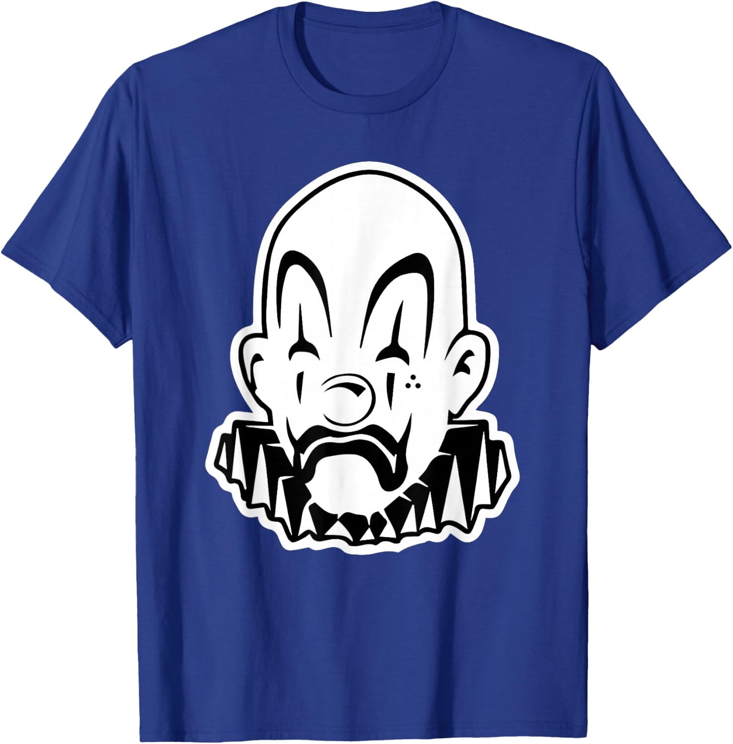 Payaso Chicano Clown Blackwork Minimal T-Shirt - T-Shirt | Royal