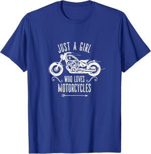 Motorbike Just a Girl who loves Motorcycles T-Shirt - T-Shirt | Royal