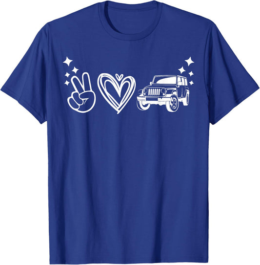 Peace Love Offroad , Nature Lover 4WD Off-Roading T-Shirt - T-Shirt | Royal
