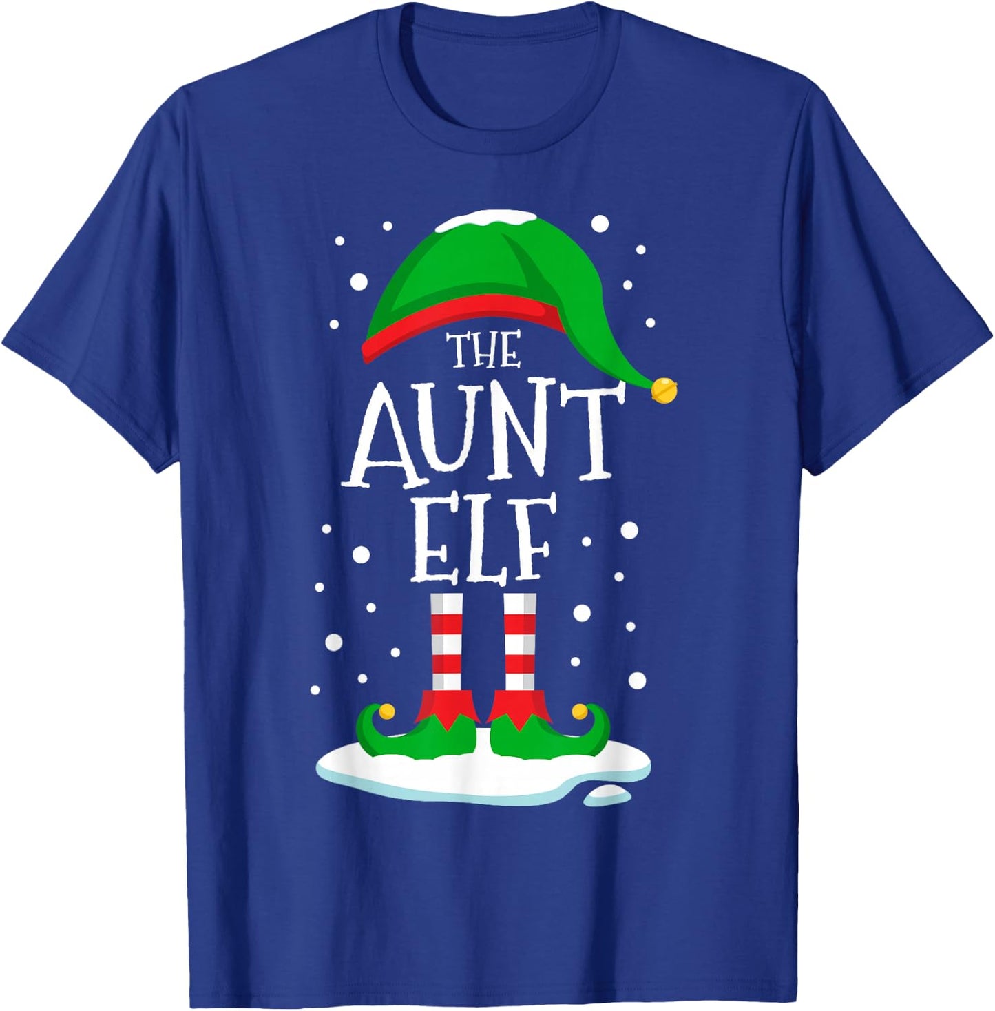 The Aunt Elf Christmas Family Matching Xmas Auntie Funny T-Shirt - T-Shirt | Royal